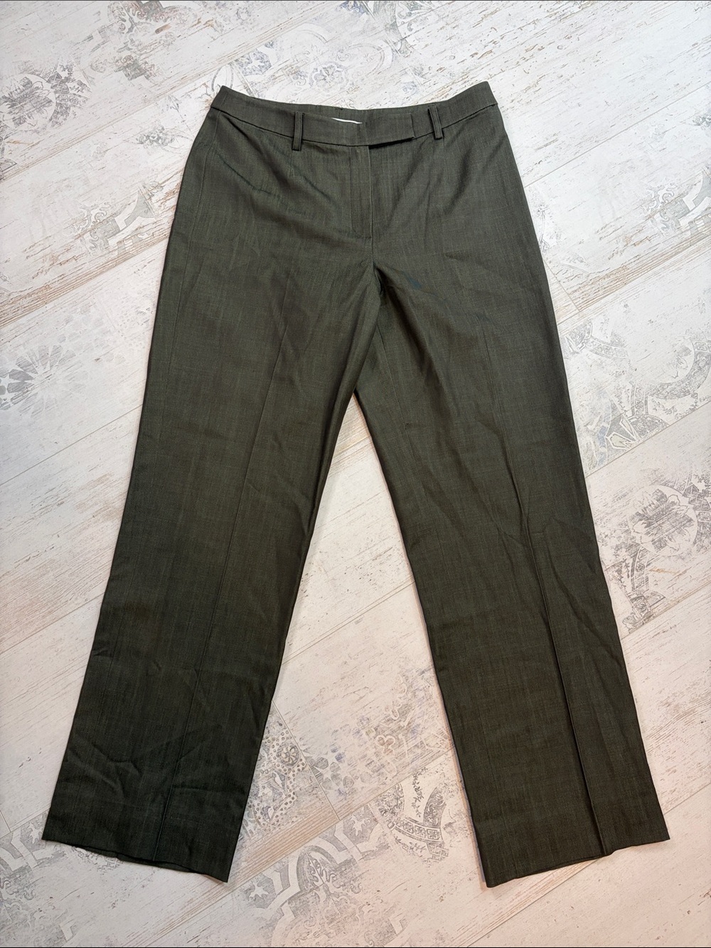 Vintage Carlisle Green Wool Straight Leg Dress Pants Size 10